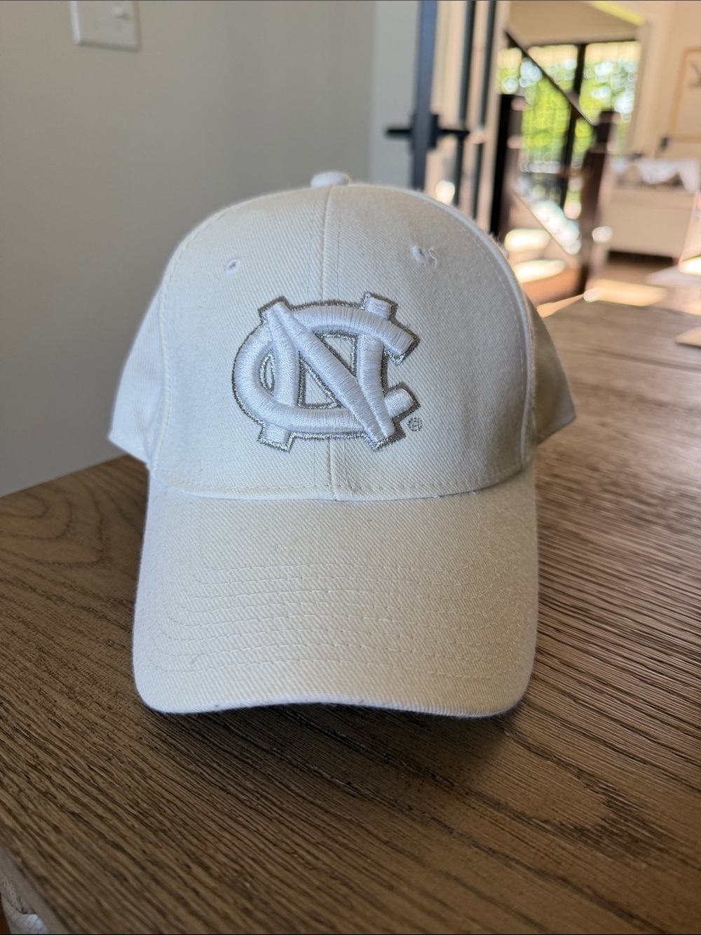White Embroidered UNC Baseball Cap